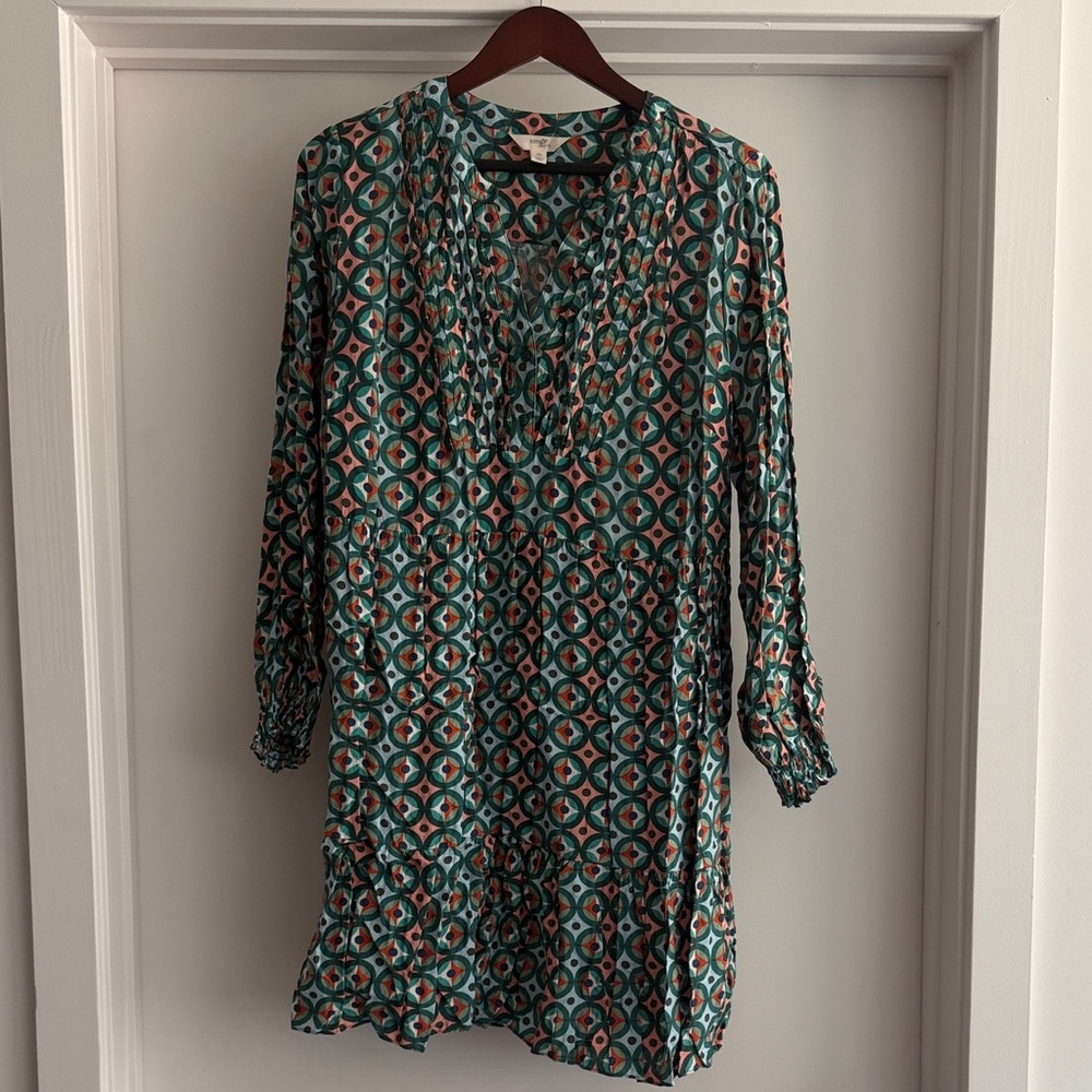 Terra & Sky Teal and Orange Long Sleeve Dress